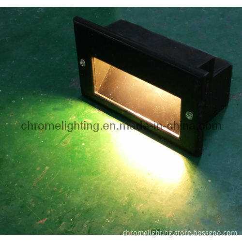 Warm White LED Stair Light, Warm White in Wall LED Light, 1.3W 100 -110lm, Black Housing